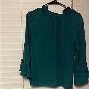 Dorothy Perkins Teal Blouse with Ruffle Sleeves